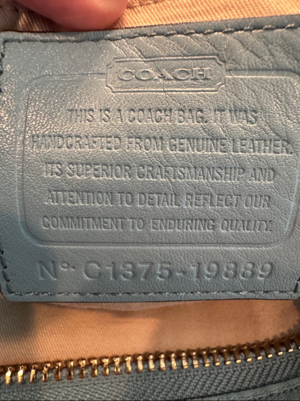Coach Legacy Light Blue Leather Shoulder Bag with Tassel - Picture 5 of 13